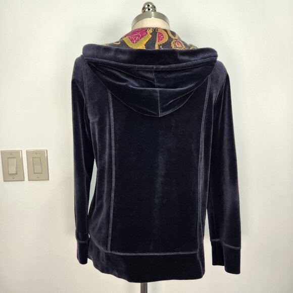 St. John Sport Velour Full Zip Hoodie Womens S‎ Black Relaxed Fit Old Money - Picture 3 of 12